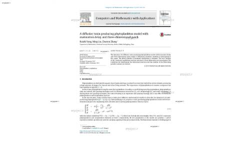 A diffusive toxin producing phytoplankton model with maturation delay and three-dimensional patch